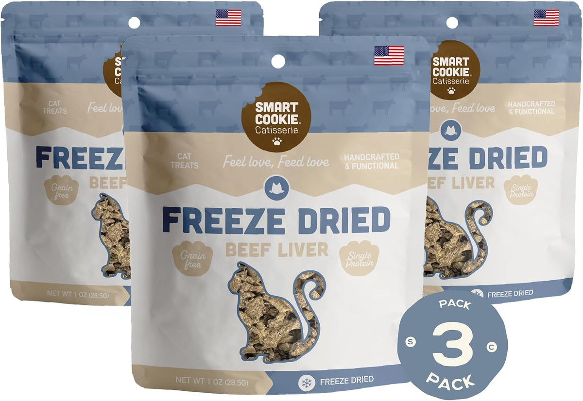 Smart Cookie Beef Liver Freeze Dried Cat Treats - Single Ingredient, High-Protein Snacks for Picky Cats - 100% Pure Beef Liver, No Fillers or Additives, Made in the USA - 1oz - Image 11