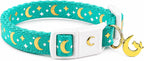waaag Gold Moons and Stars Safety Breakaway Cat Collar, Glow in The Dark (Kitten 6.5"-10" Neck, Emerald) - Image 15