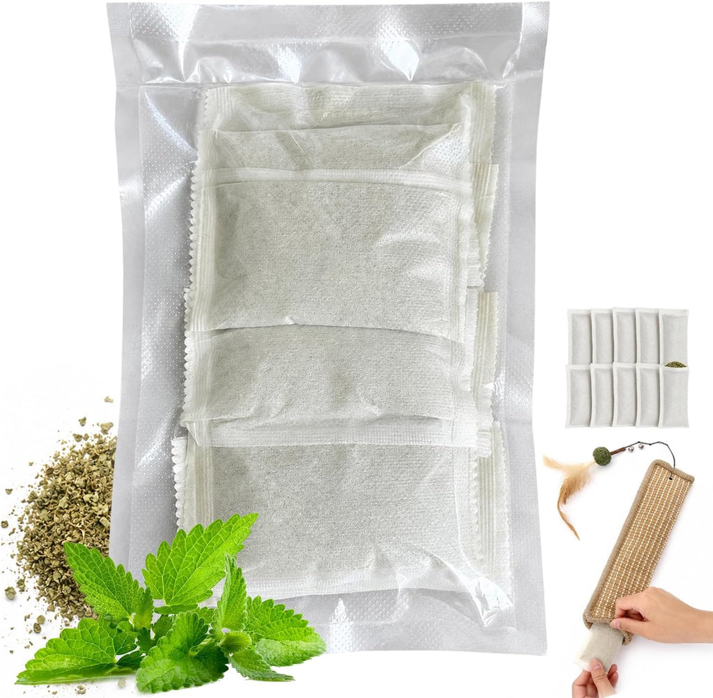 (2-Pack) Yesibeike Refillable Catnip Kicker Toy Kits, Washable Sisal Cover, 60g Catnip Pouch Each, Two Sisal Balls, Side Holes for DIY Teasers, Reinforced Stitching, Natural Odor Free Materials - Image 9
