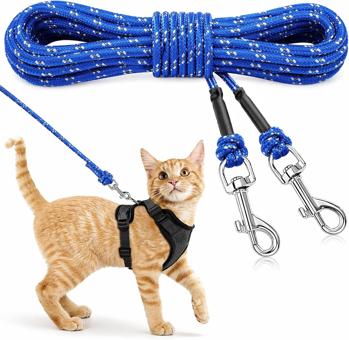 Rypet Reflective Cat Long Leash - 15 FT Escape Proof Walking Leads Yard Long Lead Durable Safe Personalized Extender Leash Traning Play Outdoor for Kitten, Puppy, Rabbit and Small Animals - Image 10