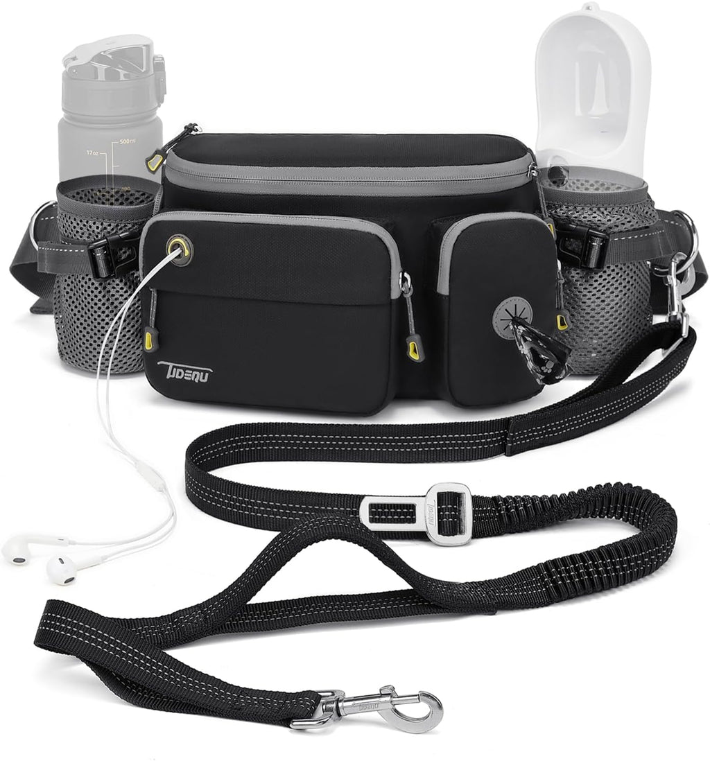 Tudequ 4-in-1 dog walking belt with large fanny pack front view
