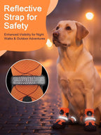 Reflective details on Becrowm dog booties for night visibility