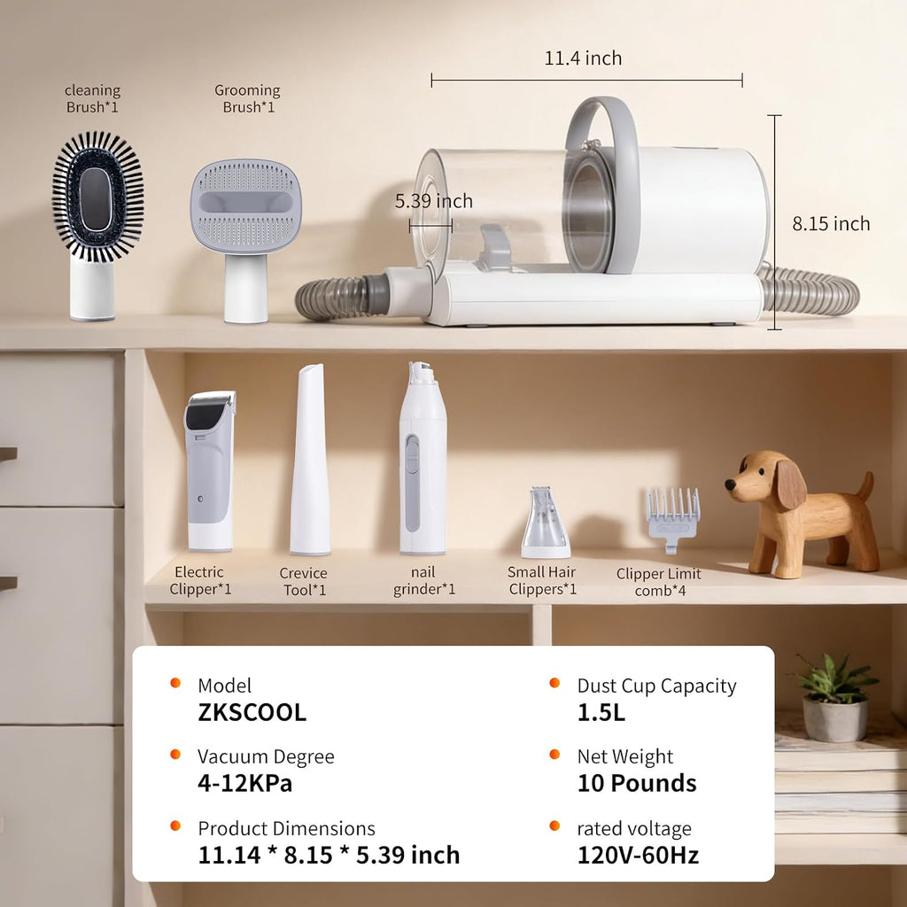 ZKSCool professional pet grooming station setup for home undercoat removal