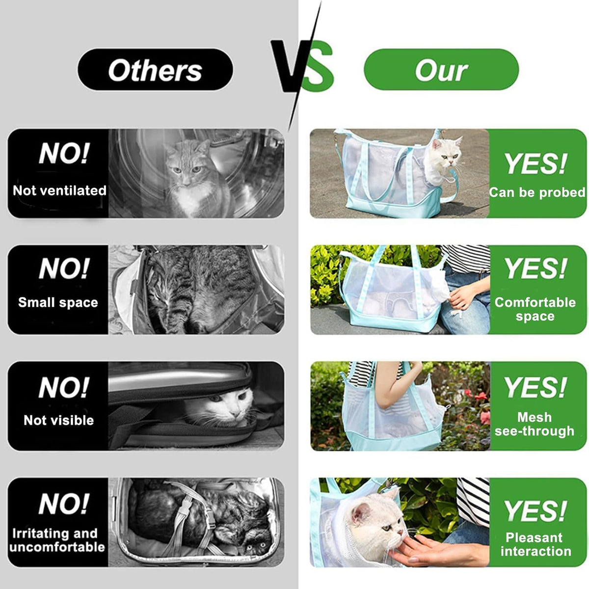 Vinqki pet sling carrier showing breathable mesh design