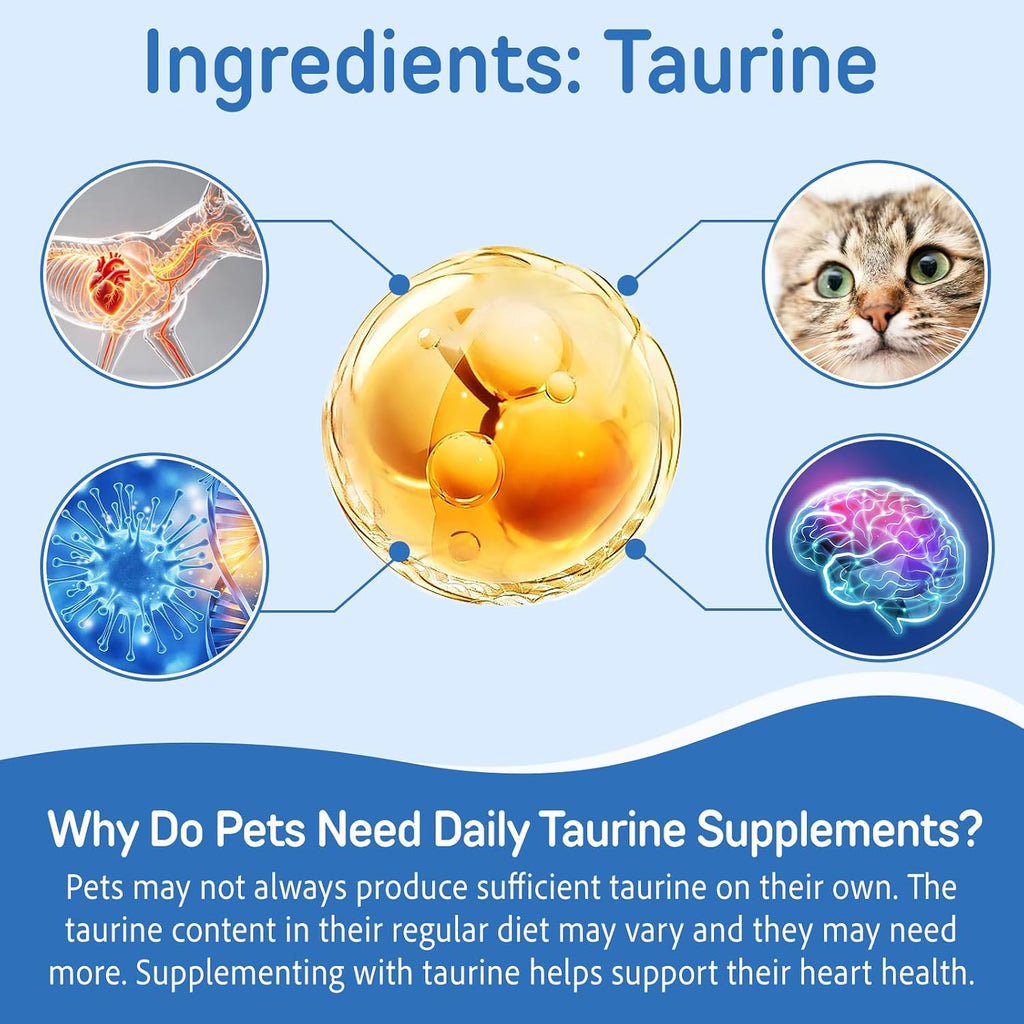 Pure pet taurine powder ingredient and dosage guide view