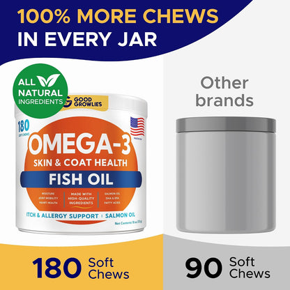 GoodGrowlies Alaskan salmon oil treats for dog dry skin relief