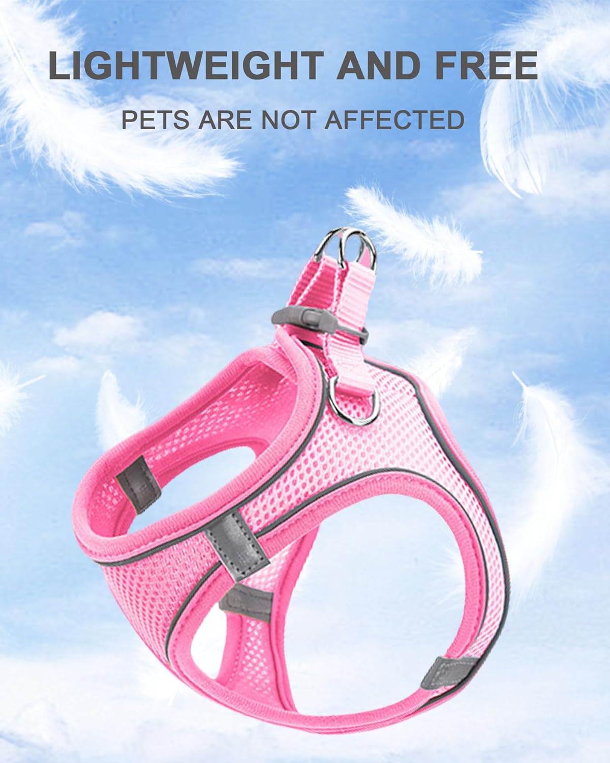 Escape proof puppy vest harness with adjustable straps and secure buckle