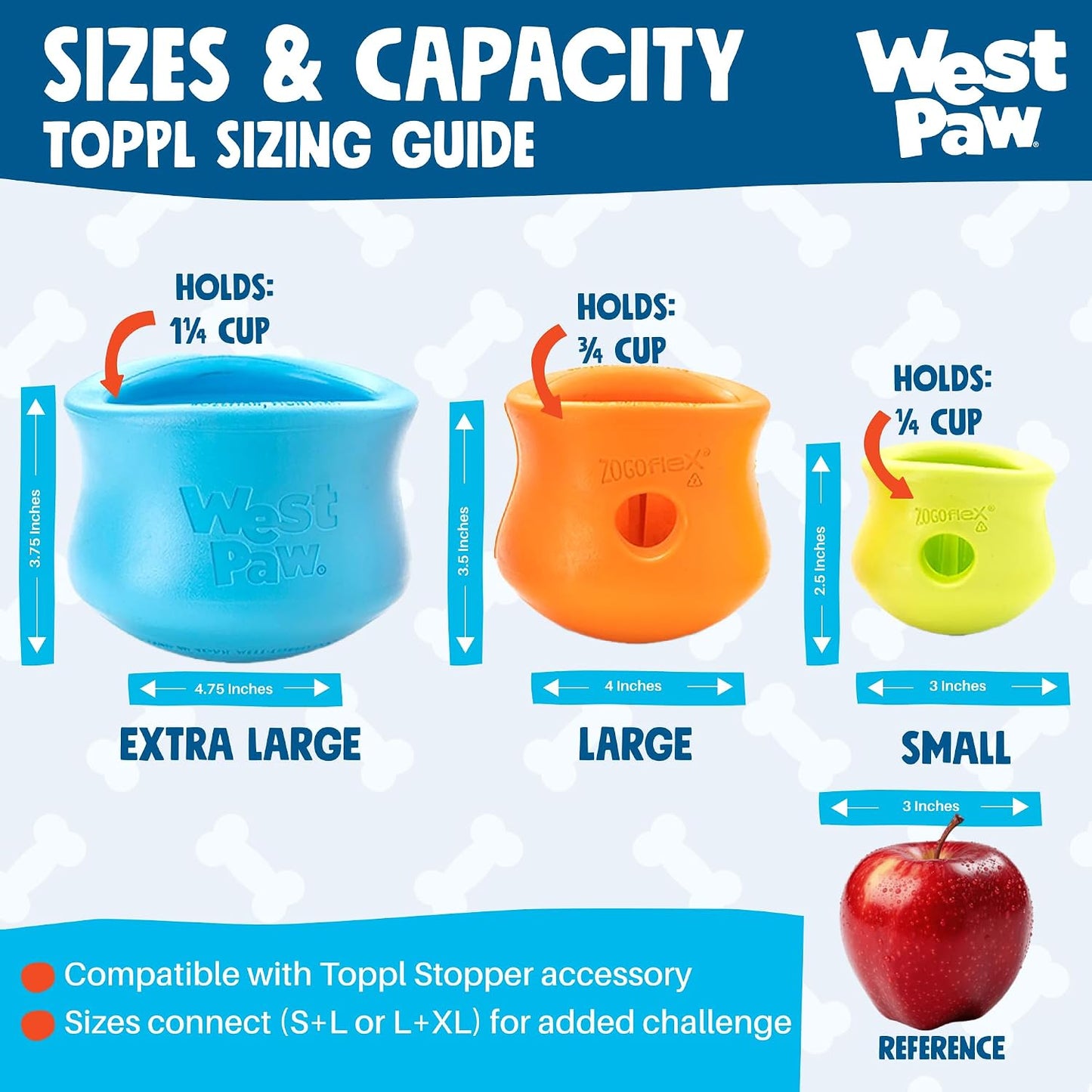 West Paw Toppl toy filled with treats for dog enrichment