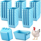 Pack of red chicken cage feeder cups stacked together