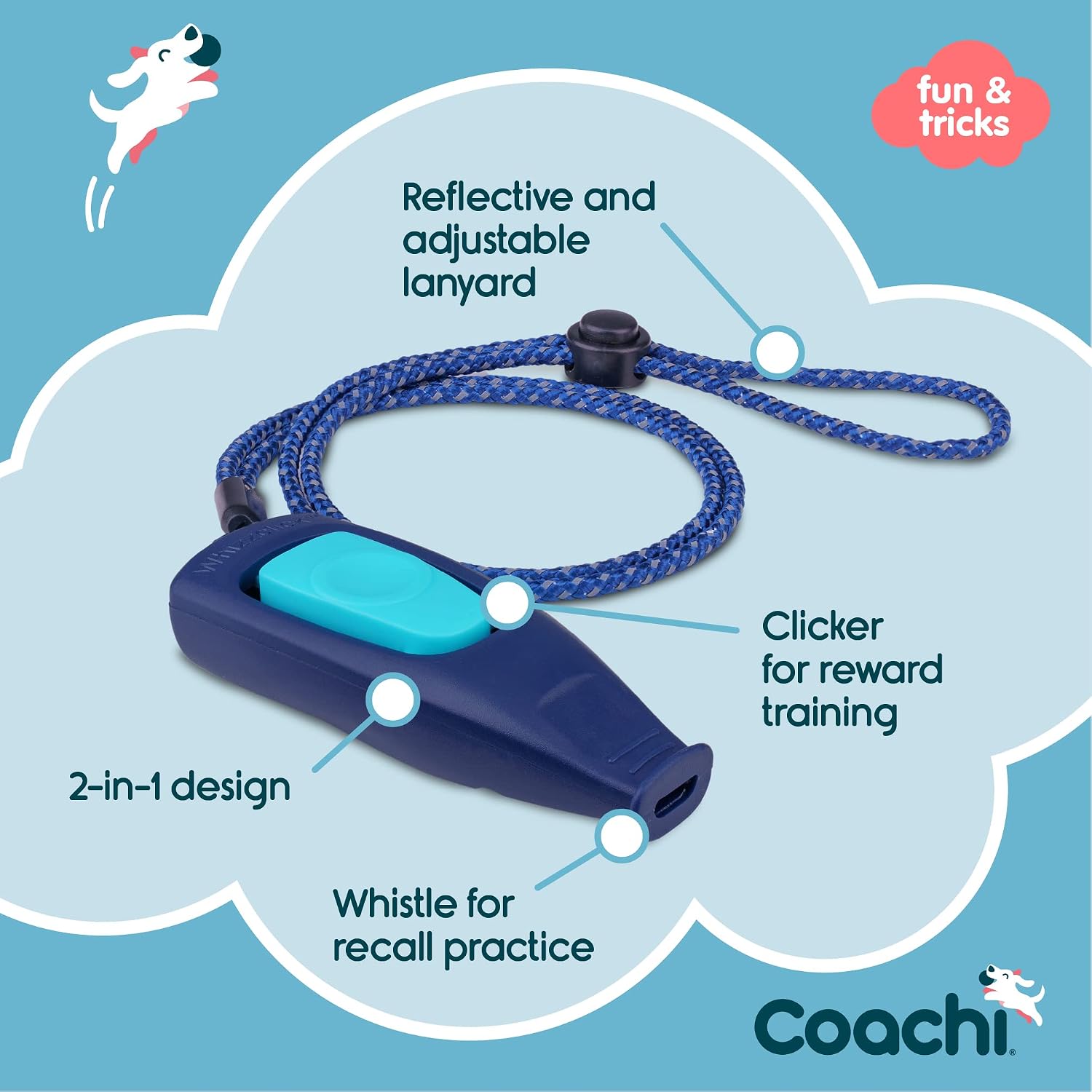 Coachi pet training clicker button close up for reward based learning