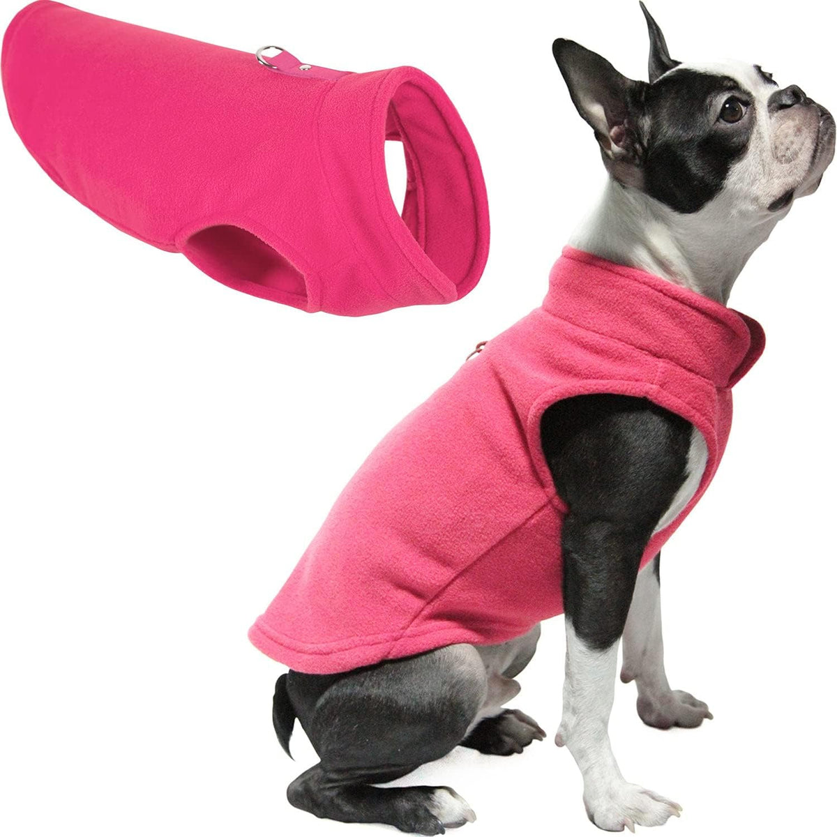 Gooby Fleece Vest Dog Sweater - Clay, X-Large - Warm Pullover Fleece Dog Jacket with O-Ring Leash for Small to Medium Dogs - Image 10