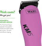 Pink heavy duty dog grooming clipper for thick haired pets