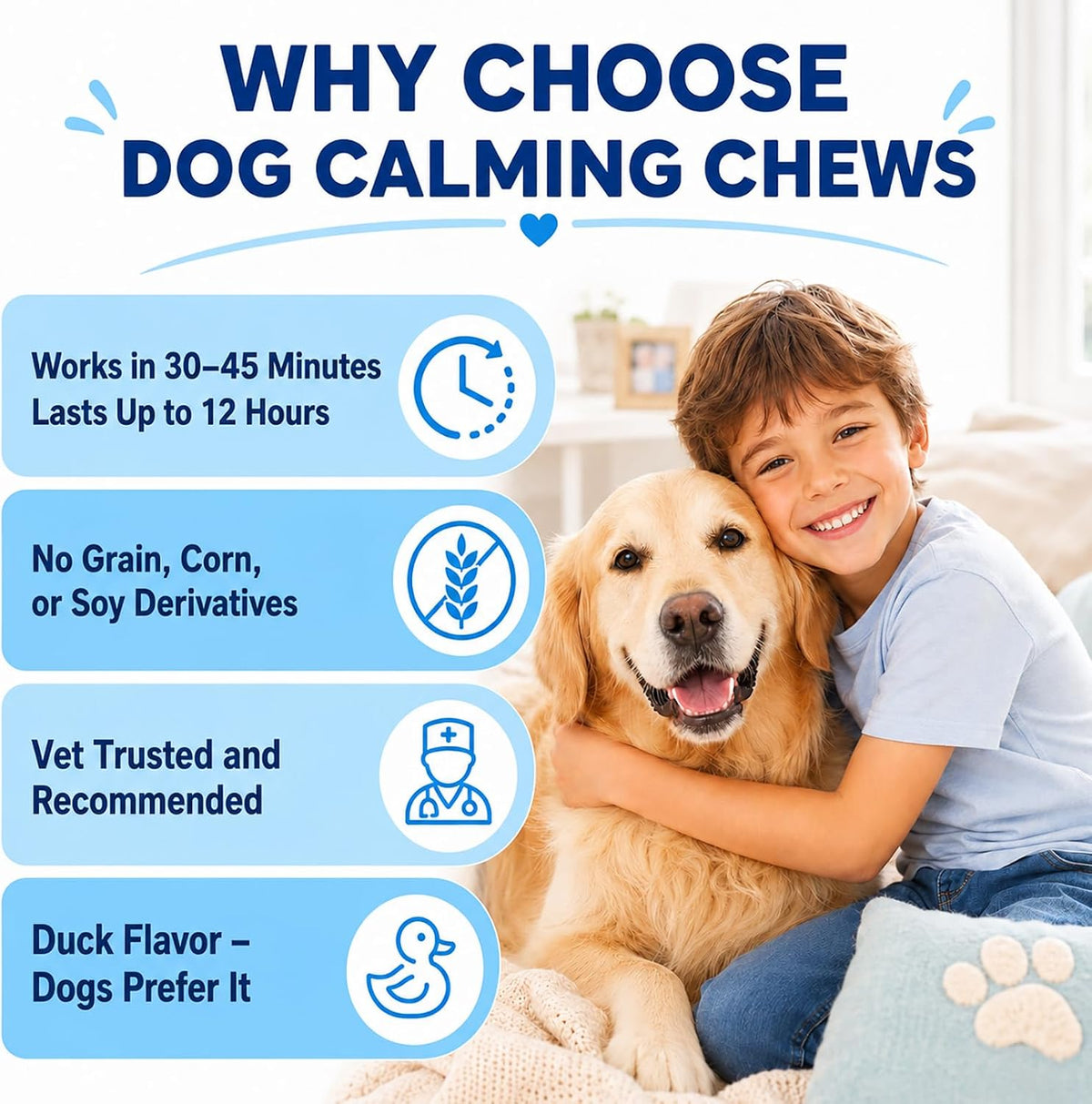 Ttlxrl stress and relaxation aid for dogs showing back instructions and dosage guide