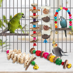 Bird Perch Bird Toys Parakeet Toys,Bird Cage Accessories Wooden Chew Toys Perch Stand for Parrot Conure Cockatiel Lovebird Parrotlet Budgie Finches and Other Small to Medium Sized Birds - Image 2