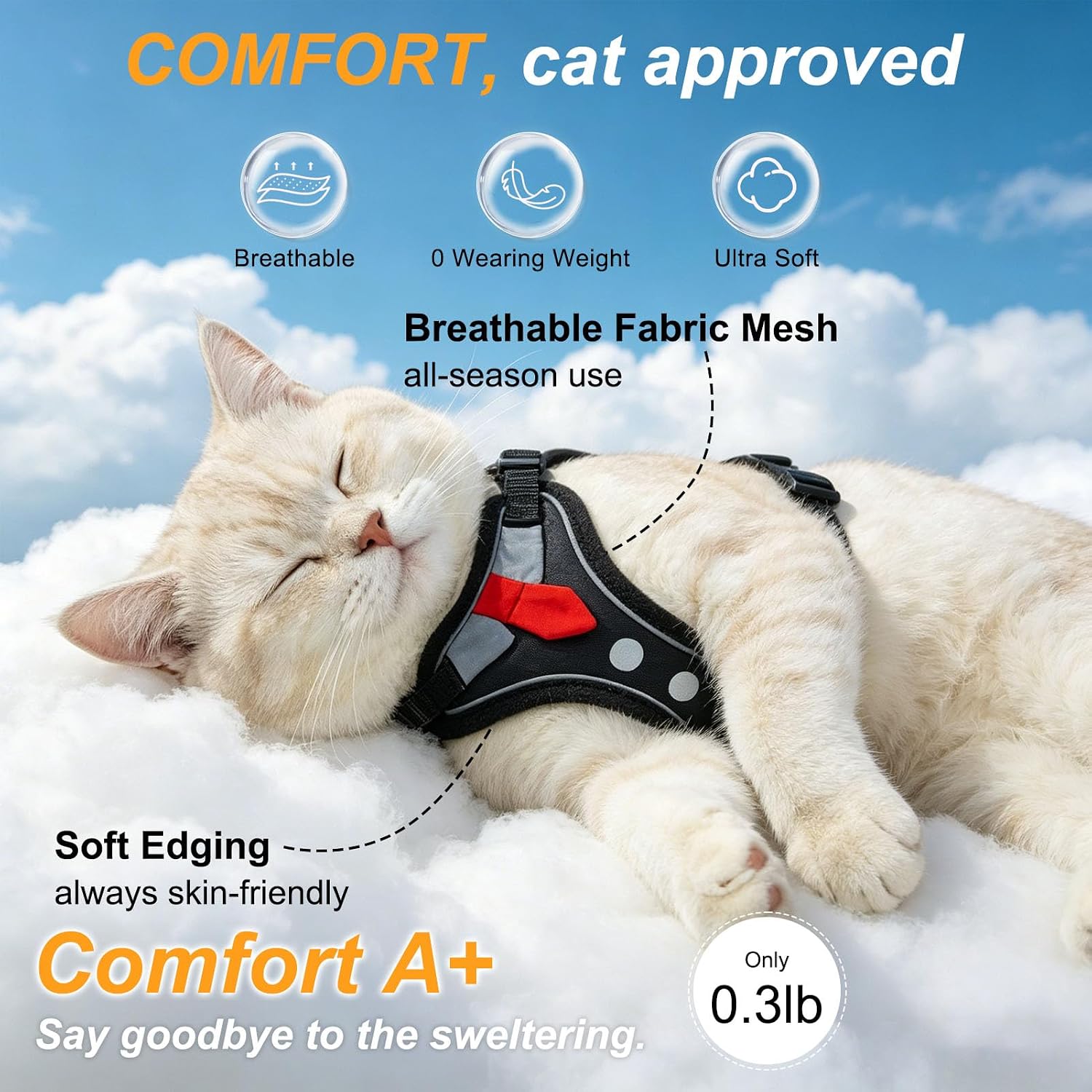 BEAUTYZOO adjustable kitten vest showing quick release buckles