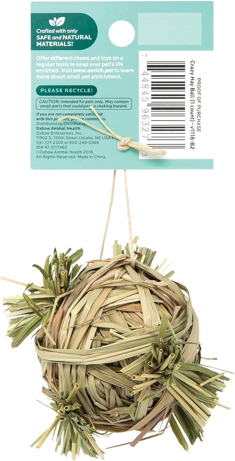 Oxbow Crazy Hay Ball packaging showing brand details