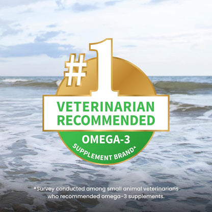 Nutramax Welactin 60 Count container displaying omega 3 fatty acid soft chews for dogs.