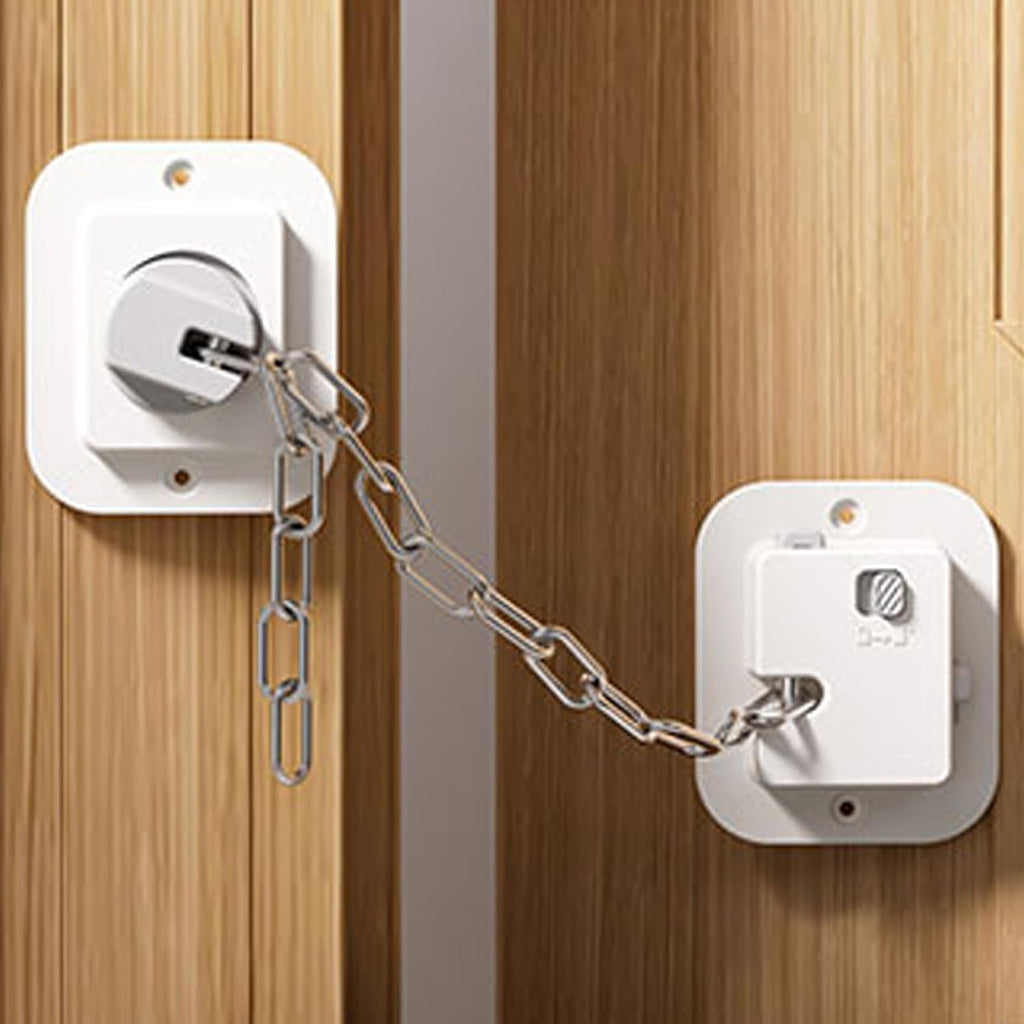NestGuard child proof door lock with adjustable strap front view