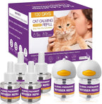 Nakesy cat calming pheromone diffuser kit front view with two white plug-in devices and four refills