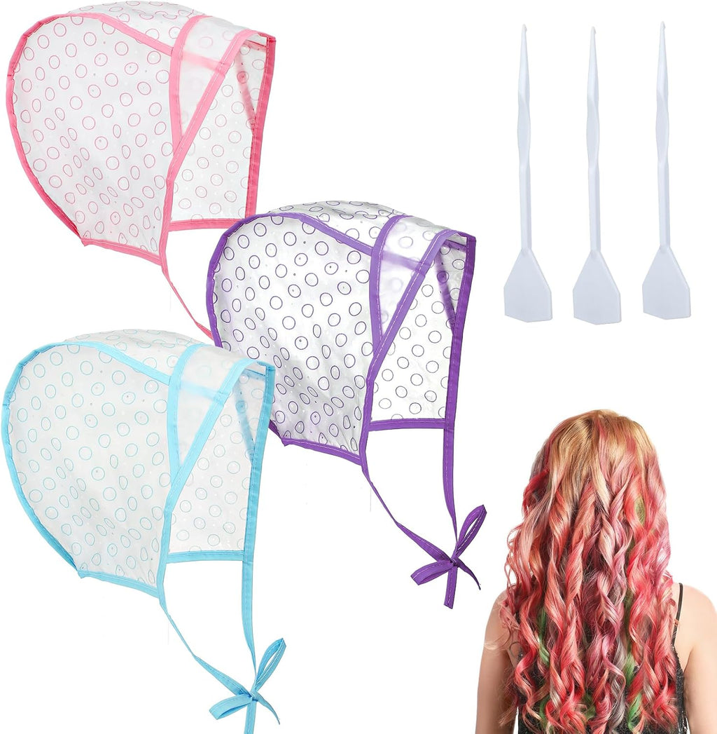 Bewudy 3 pieces hair highlighting caps set with crochet hooks