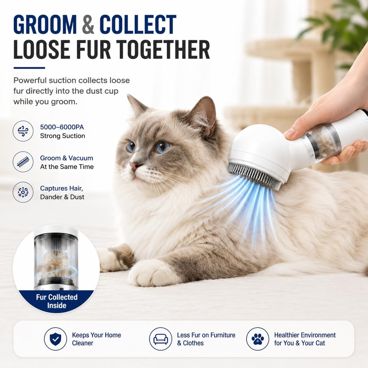 Close up of FurSo pet grooming vacuum LCD speed display