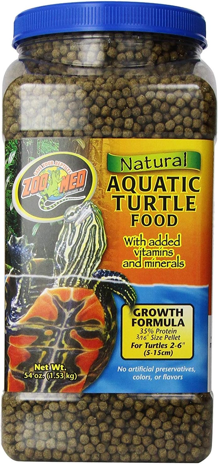 Zoo Med Natural Aquatic Turtle Food Growth Formula 54 Ounce front view jar