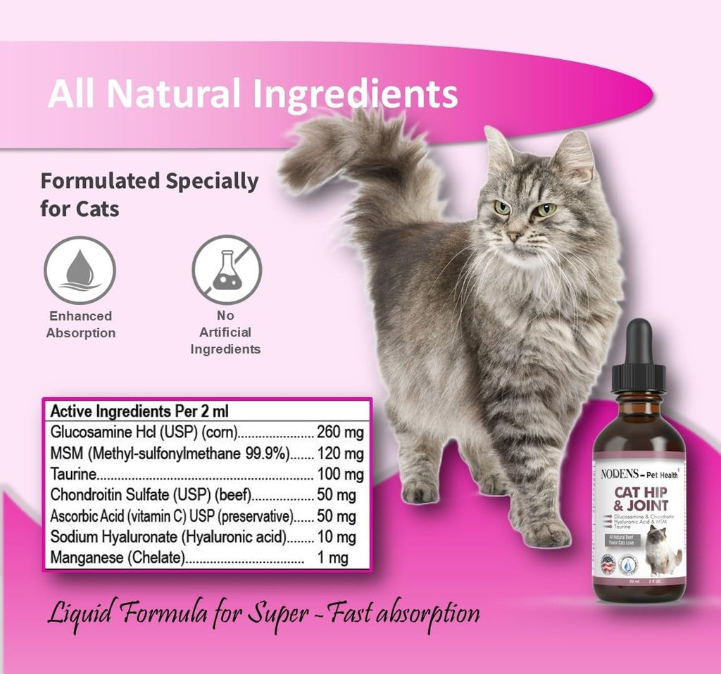 Nodens pet health cat supplement bottle packaging angle