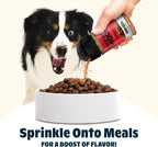 Barkbox limited ingredient beef dog food sprinkles clear shaker bottle view