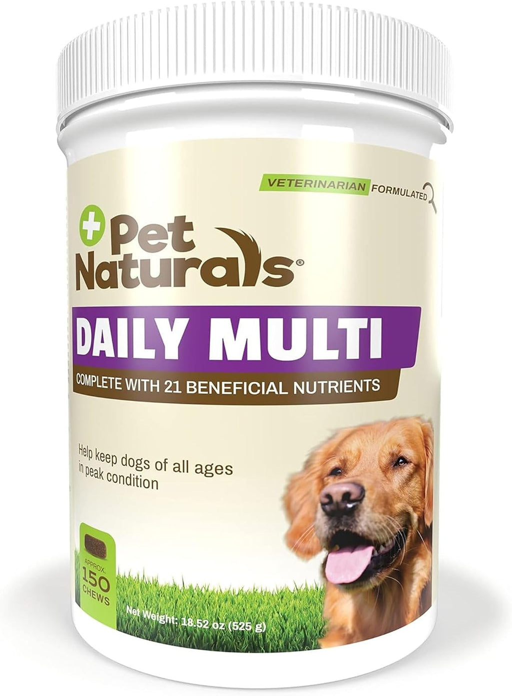 Pet Naturals cat vitamin tub with feeding guide
