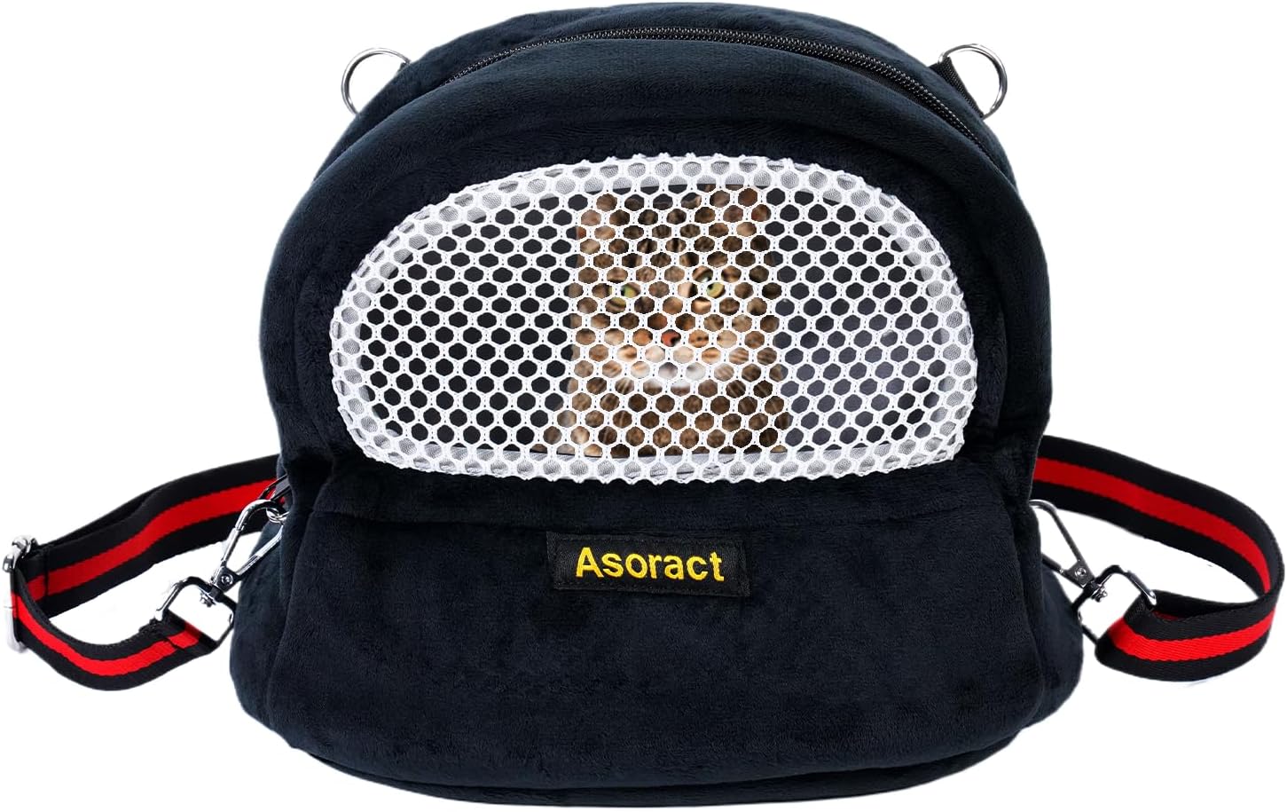 Hamster Carrier Bag, Upgraded Small Animal Bonding Soft Hedgehog Pouch Portable Outgoing Travel Bag with Adjustable Strap and Breathable Mesh for Squirrel Mice Sugar Glider Etc (Black, L) - Image 11