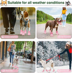 Side profile of Qxapa waterproof dog shoes with adjustable straps