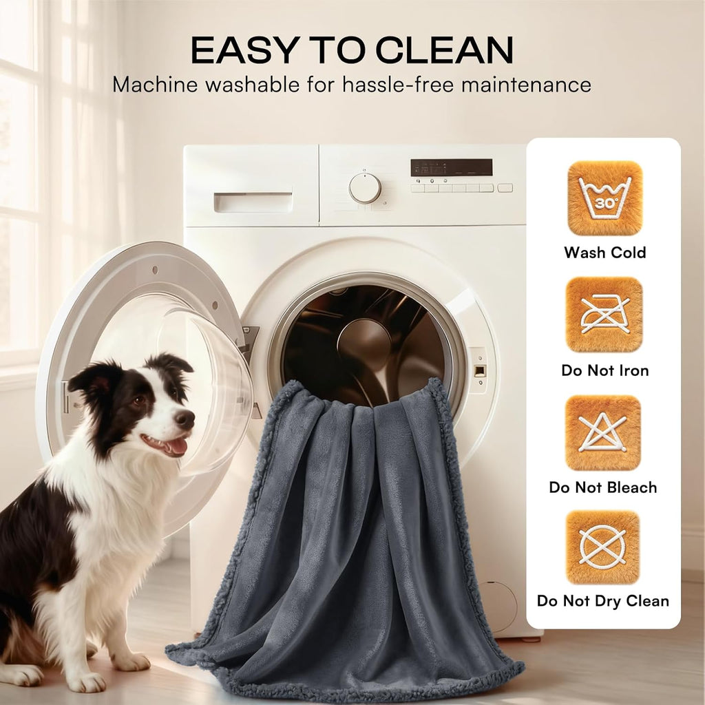 Luciphia liquid proof dog blanket spread across a car back seat for travel