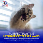 Durable non toxic polycarbonate wand pole bending during cat playtime simulation.