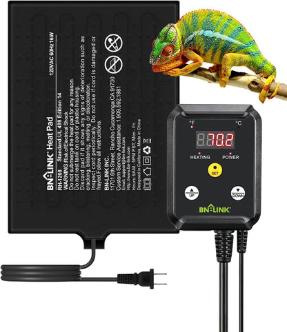 BN-LINK Reptile Heat Pad 6"X8" 8W for 10-20gal Under Tank Terrarium Heating Mat Waterproof for Turtle, Lizard, Frogs, Snake, Hermit Crab - Image 9