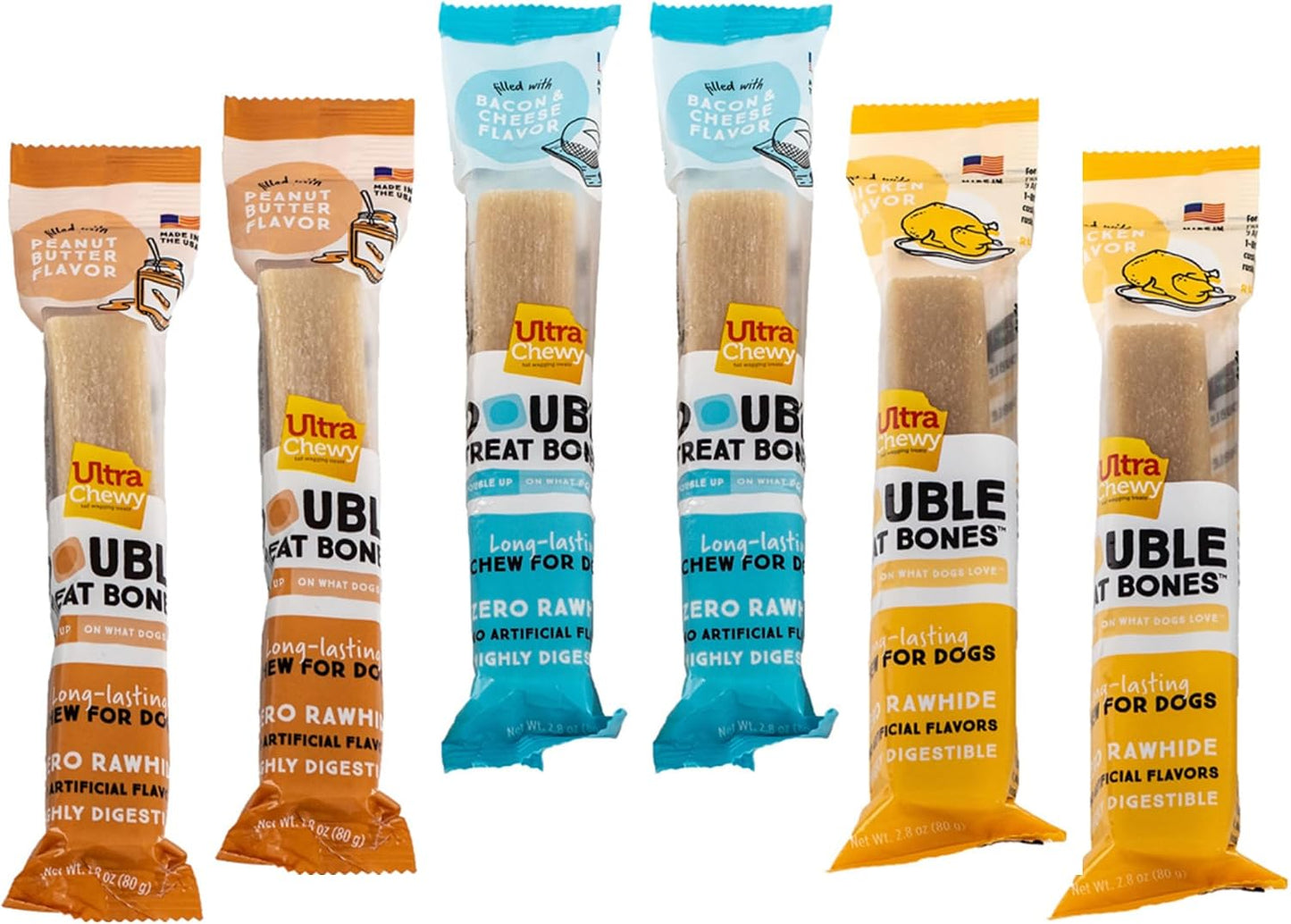Ultra Chewy Peanut Butter Double Treat Bones: Long-Lasting Dog Treats Made in USA for Large and Small Breeds, Highly Digestible, Ideal for Aggressive Chewers (12 Count) - Image 13