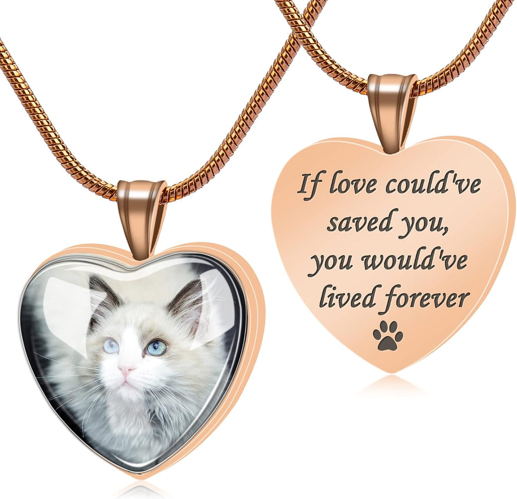 Farfume Personalized Pet Urn Necklace for Dog Cat Ashes Cremation Pet Memorial Customized Photo Text Engraving Pendant Keepsake Funeral Jewelry - Image 11