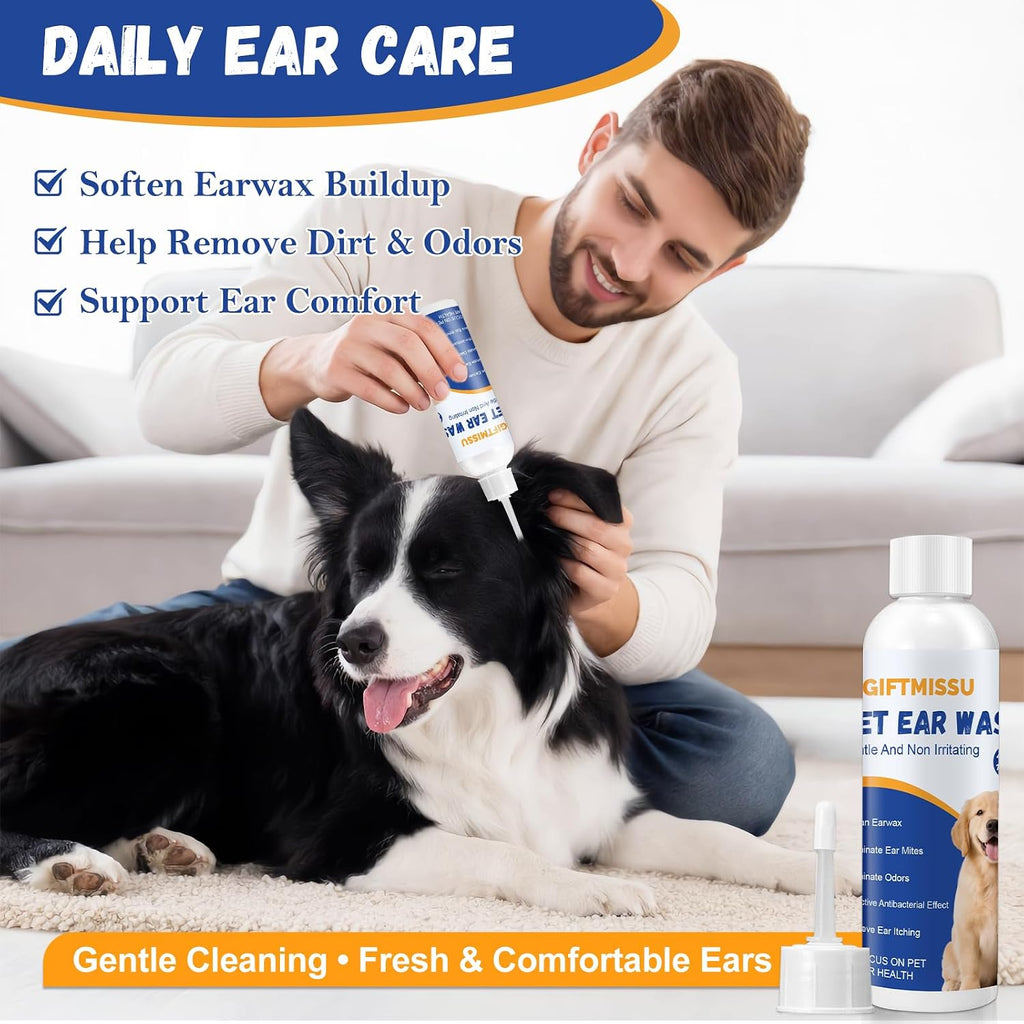 Giftmissu pet ear wash 4 fluid ounce bottle label