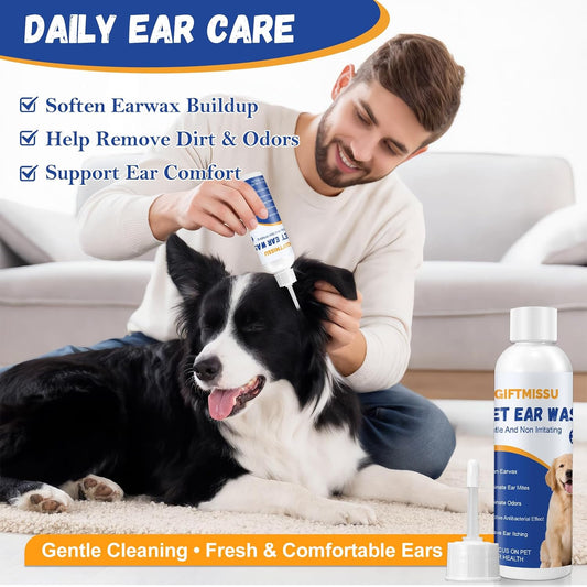 Giftmissu pet ear wash 4 fluid ounce bottle label
