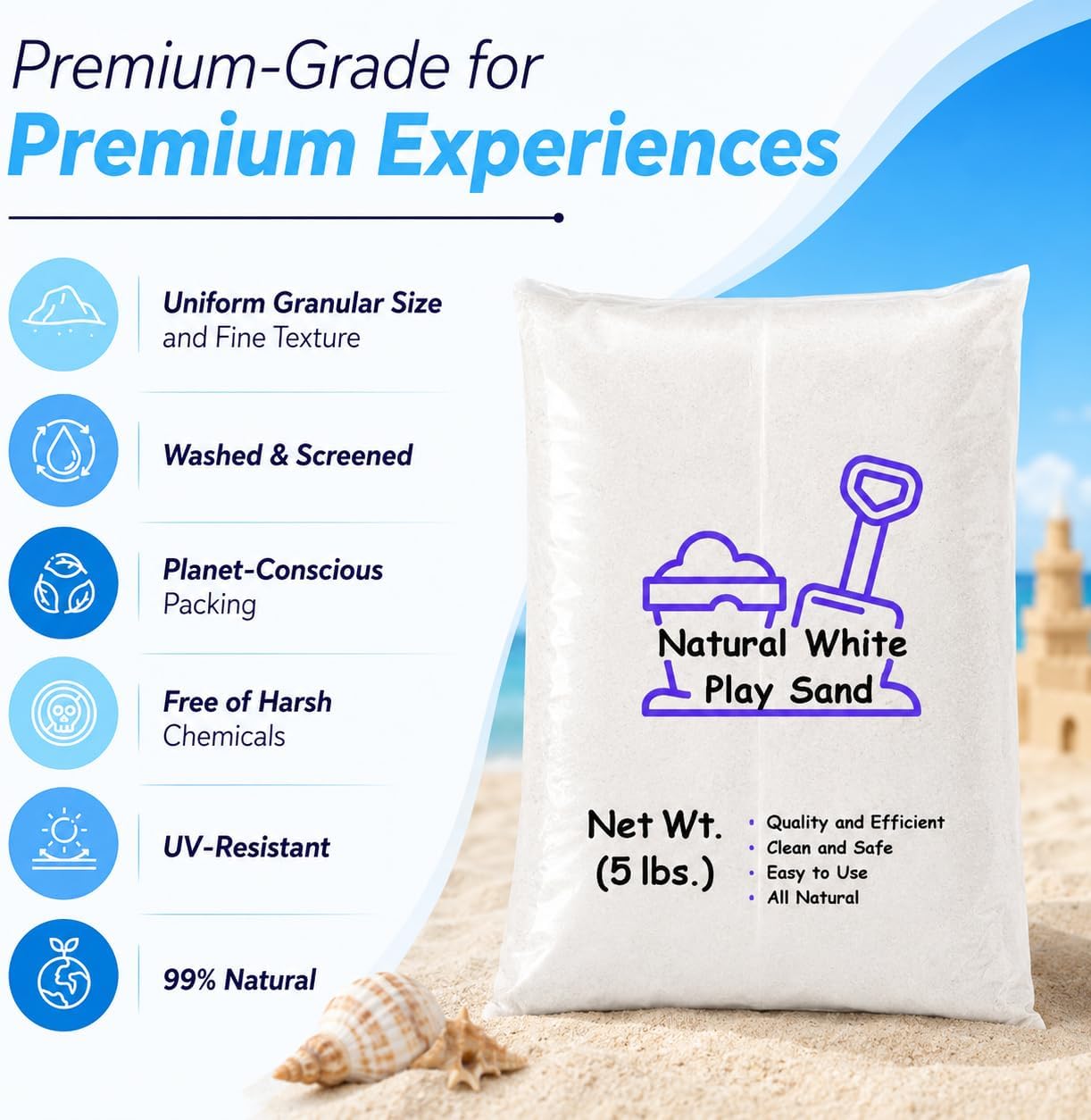 Natural white sand used in a wooden indoor sand table