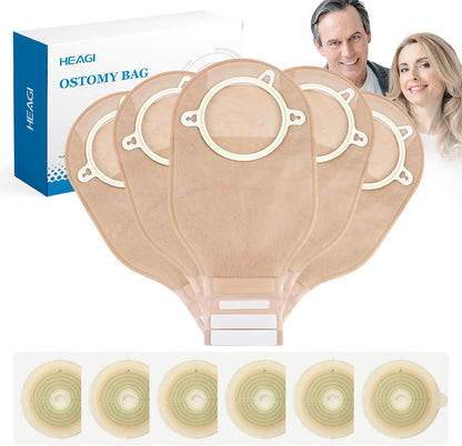 Heagimed 22 piece two piece drainable colostomy bags front view medical ostomy supplies