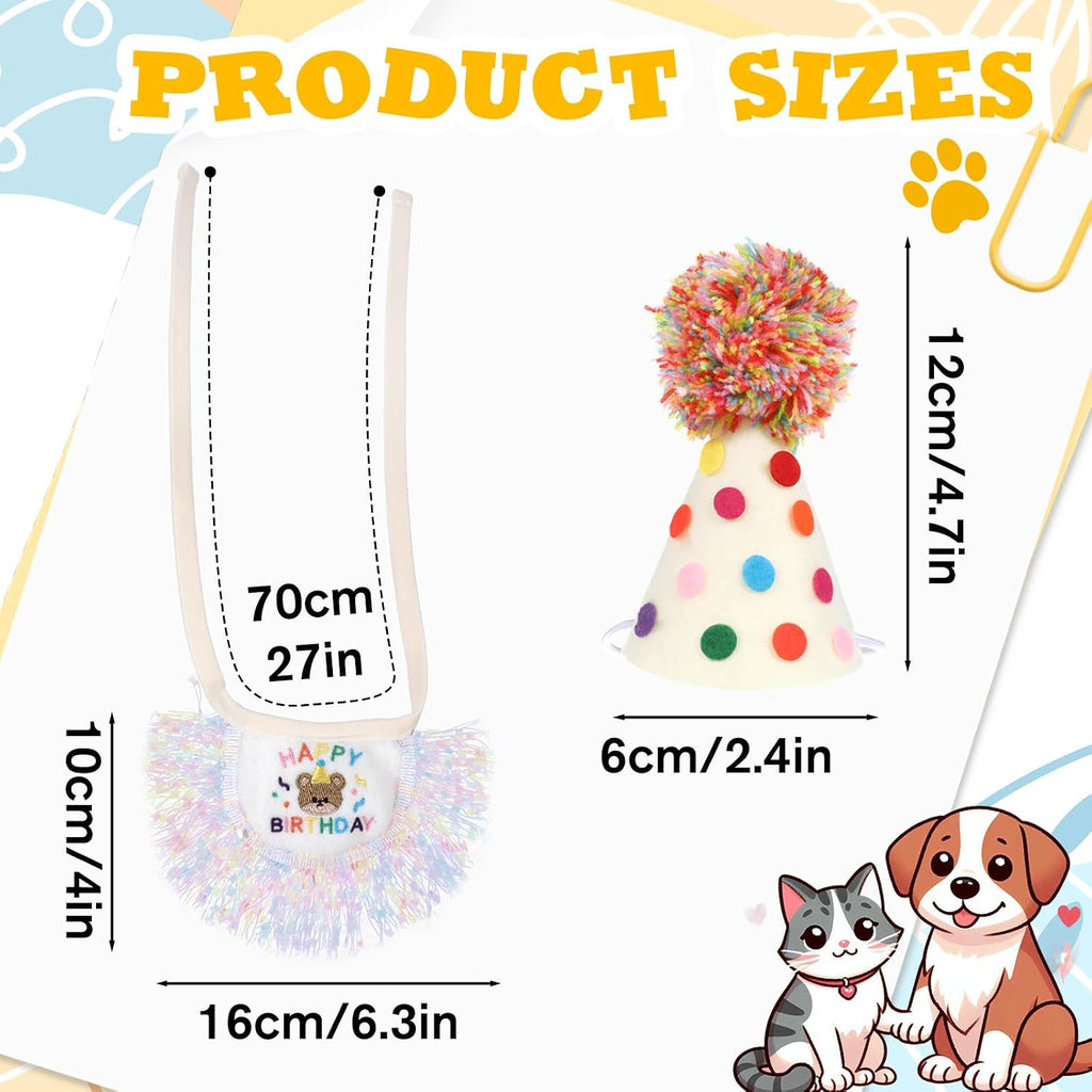 Cute pet party hat with colorful polka dots