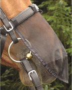 Cashel equestrian nose net protective gear attached to bridle for riding