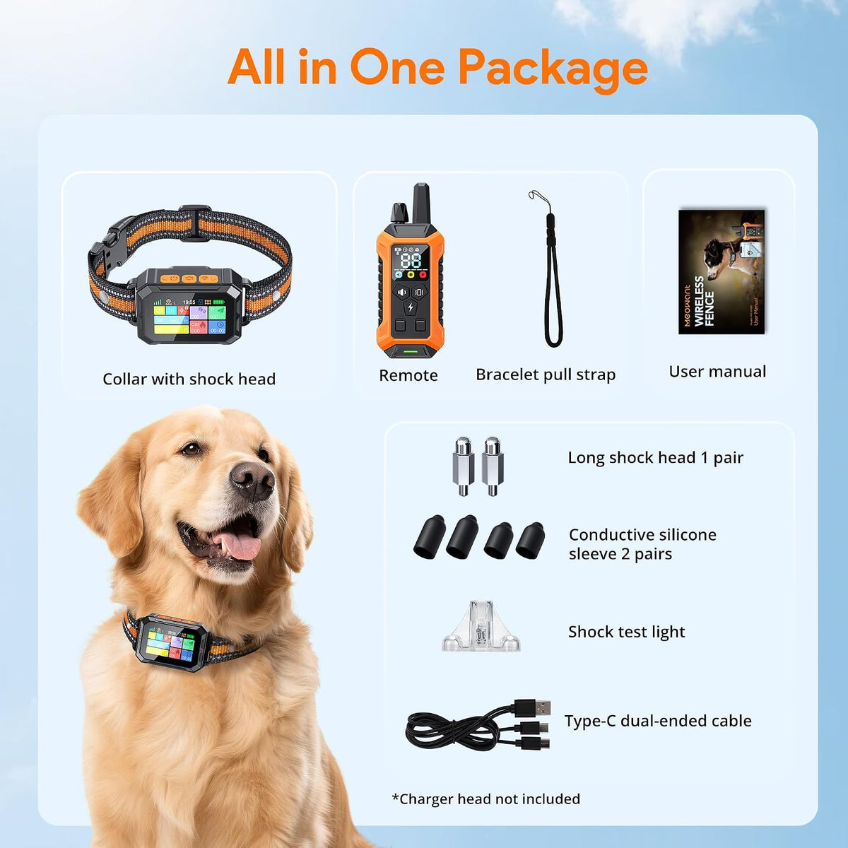 Meowant GPS Wireless Dog Fence System Collar with Training Remote, Free App, Custom GPS Fence(82-7000ft), Beep/Vibration/Correction, Early Alert Band, Waterproof LCD Collar, Outdoor, Dogs 10+Lbs - Image 9