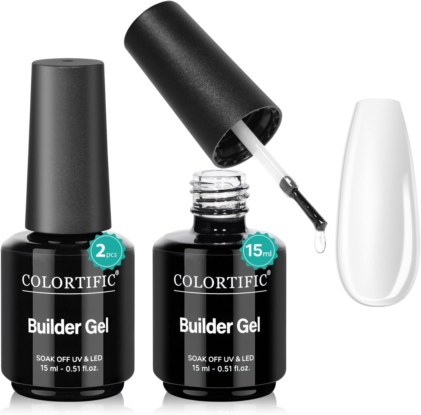 Colortific 7 in 1 builder nail gel set two bottles front view