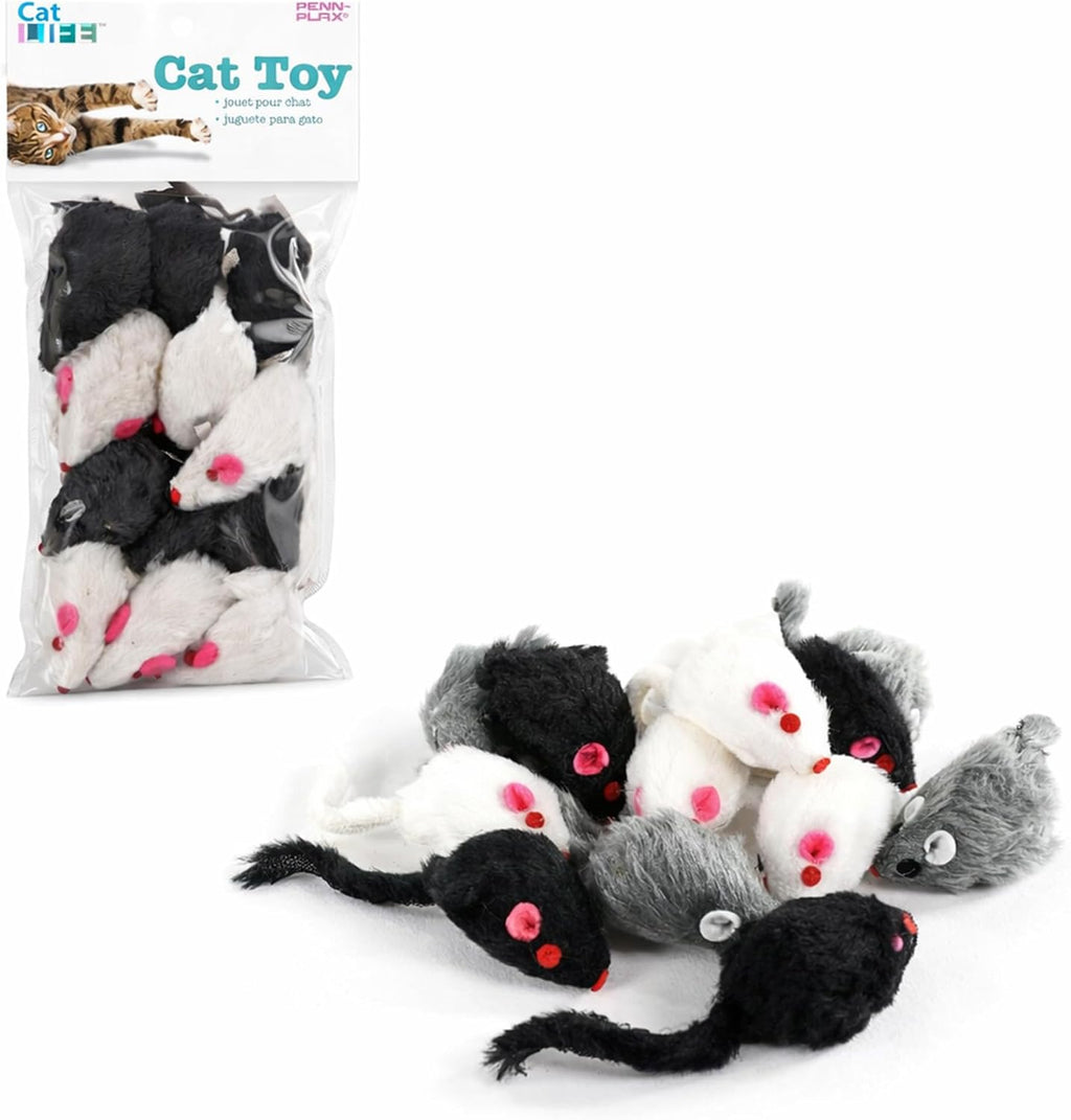 Penn-Plax Play Fur Mice Cat Toys front view