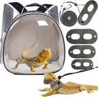 Bearded Dragon Backpack Carrier,Reptile Portable Backpack Carrier with Small Backpack Harness Leash Set,Space Capsule Clear Bubble Window Travel Backpack for Lizard Travel,Guinea Pig,Rabbit - Image 12