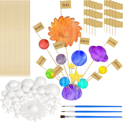 Mototo Solar System Model Foam Ball Kit front view of complete DIY planet handcraft science set
