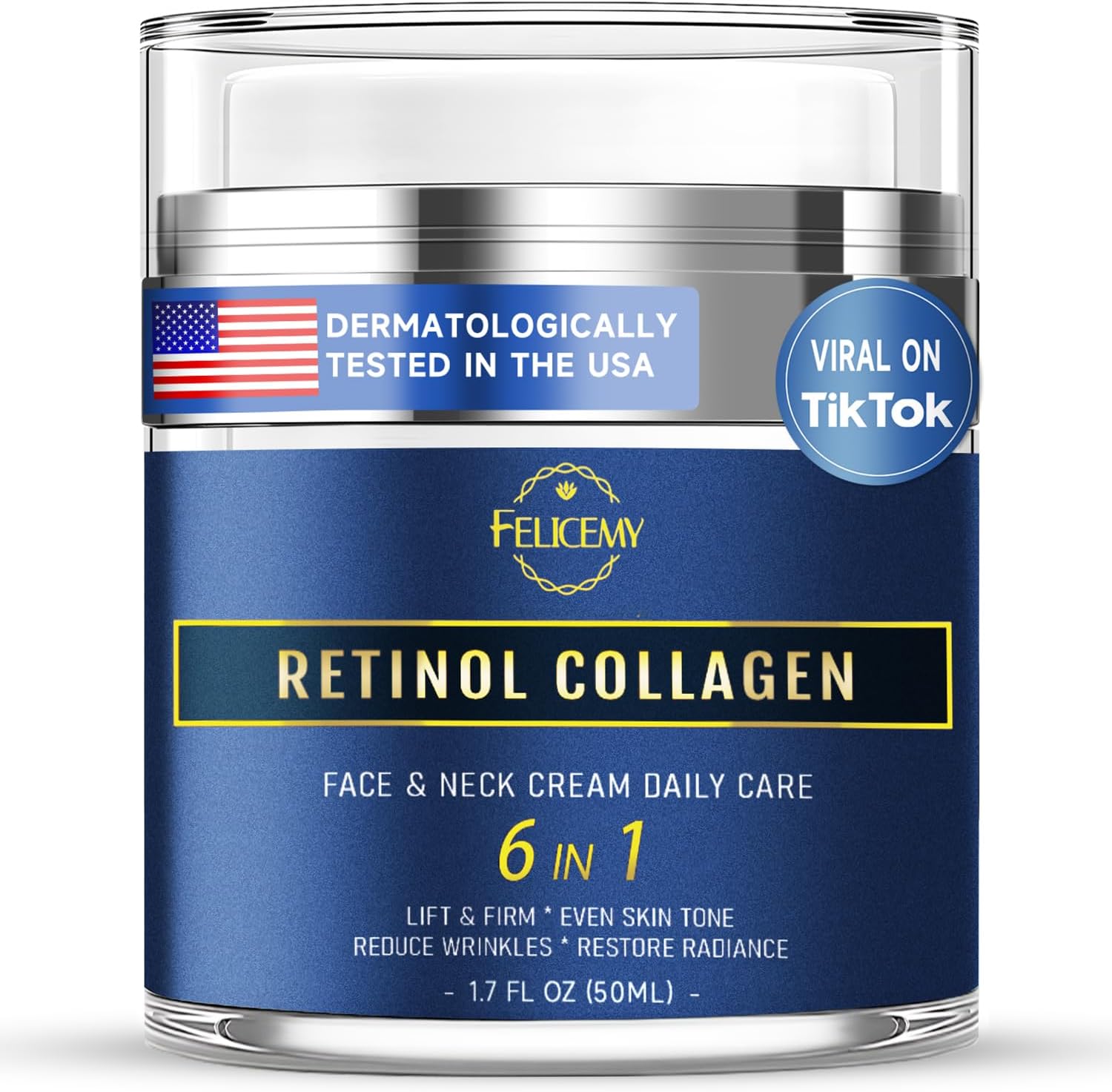 Felicemy 6-in-1 face cream for men anti-aging moisturizer front view packaging