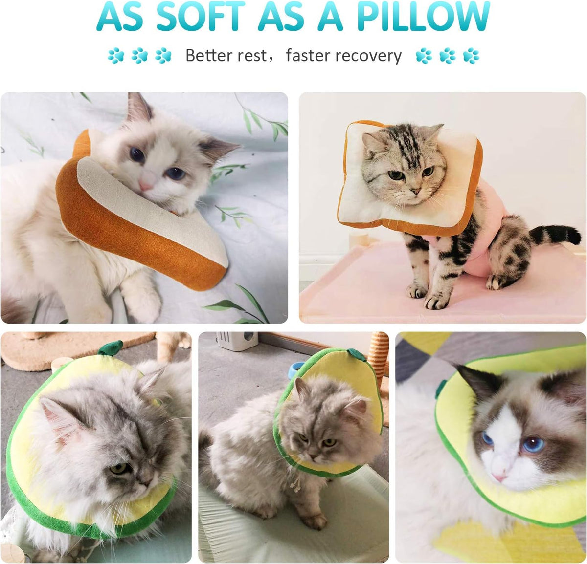 Side profile of the soft padded edge design on the Frienda cat neck cone.