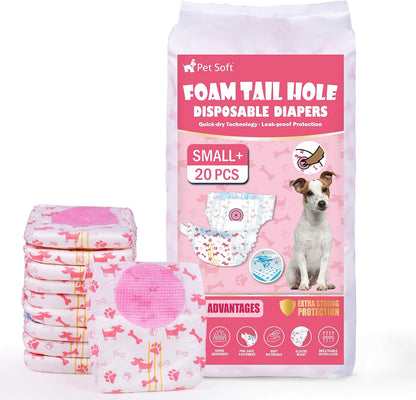 Pet Soft Disposable Dog Diapers - Female Dog Diapers with Adjustable Foam Tail Hole, Ultra Protection Puppy & Cat Diapers Wetness Indicator for Dogs in Heat or Incontinence, 50pcs (S,Red) - Image 12